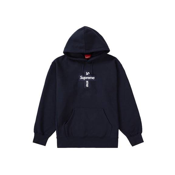 Supreme Men's Cross Box Logo Hooded Sweatshirt Navy, from StockX
