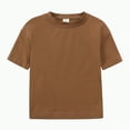 thumbnail image 4 of TOWED22 Toddler Boy Clothes Kids Summer Cotton Outfits Short Sleeve T Shirt Top Casual Shorts Set Infant Newborn Clothes 6 12 18 24 Month 2T(Brown,12-24 M), 4 of 6