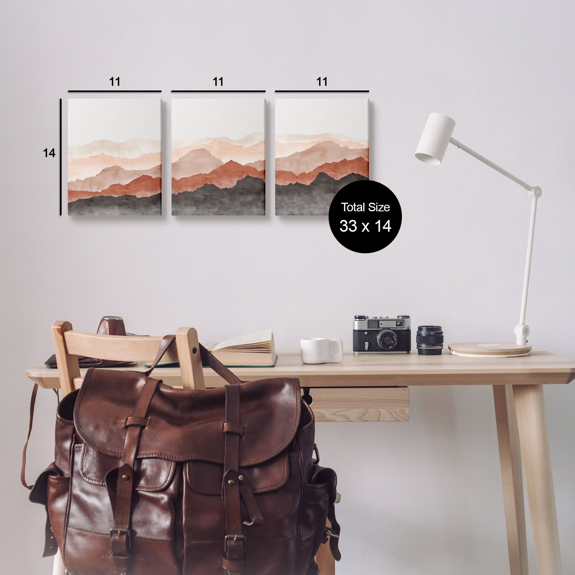 Stupell Southwestern Crags Mountain Peaks Landscape Painting Gallery Wrapped Canvas Print Wall Art, Set of 3