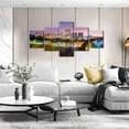 thumbnail image 2 of TISHIRON 5PCS Framed Canvas Wall Art Set,50"x24" Virginia Richmond Cityscape Canvas Art Decor, 2 of 7