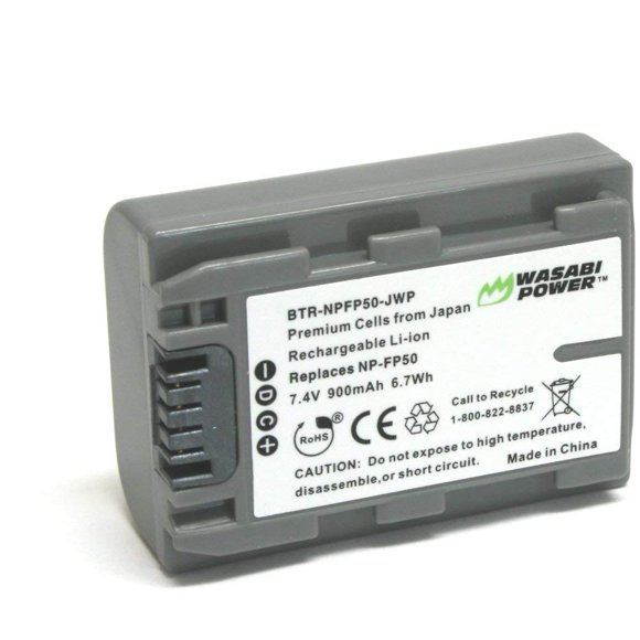 Wasabi Power Batterie pour Sony NP-FP50, NP-FP30 (900 mAh)