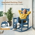 thumbnail image 2 of SERWALL Oversized Outdoor Rocking Chair with Footrest for Adults, HDPE All Weather Patio Rocker for Porch, Garden, Lawn, Black, 2 of 13