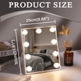 thumbnail image 4 of Fenchilin 10''x12'' Vanity Makeup Mirror with Lights Tabletop Metal White, 4 of 8