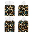 thumbnail image 2 of KLL Teal Leopard Print Tissue Box Cover,Leather Tissue Holder Square Facial Tissue Case Facial Paper Organizer Dispenser for Bathroom, Vanity Countertop, 2 of 7