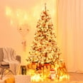 thumbnail image 2 of Costway 7.5 ft Prelit Premium Snow Flocked Hinged Artificial Christmas Tree with 450 Lights, 2 of 12