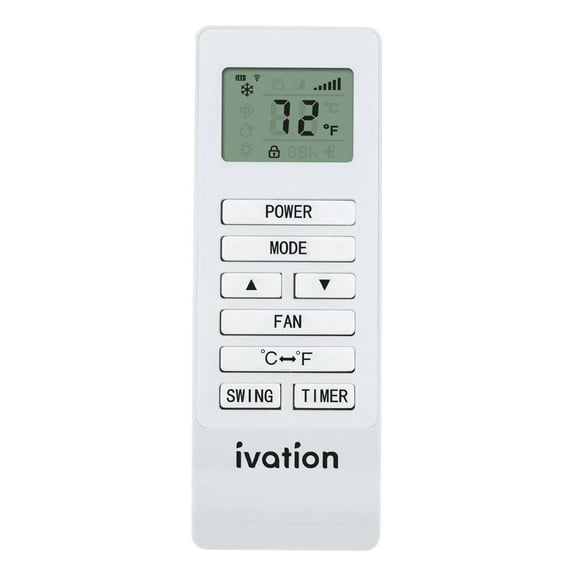 IVATION Air Conditioner Remote for IVAPACWIFI8K/10K/12K/13K, White