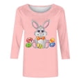 thumbnail image 2 of Camisetas Casuales de las Mujeres Impresas 3/4 Manga Cuello Redondo Blusa, Moda Ligera Superior para el Hogar Y el Uso Diario, Cómoda Imitación de la Tela Del Estante, 2 of 7