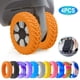thumbnail image 1 of Tapas de ruedas de 4 packs, protectores silenciosos de colores para ruedas de maleta (8 ruedas) - gris, naranja, azul, blanco, morado - 53mm, reducción de ruido y protección del suelo, 1 of 2