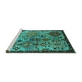 thumbnail image 2 of Ahgly Company Machine Washable Indoor Rectangle Oriental Turquoise Blue Industrial Area Rugs, 5' x 8', 2 of 4