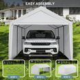 thumbnail image 4 of TANGJEAMER Carport 10'x20' Heavy Duty Car Canopy Portable Garage with Removable Sidewalls & Doors for Truck Boat Car Port, Party, Storage, 4 of 6