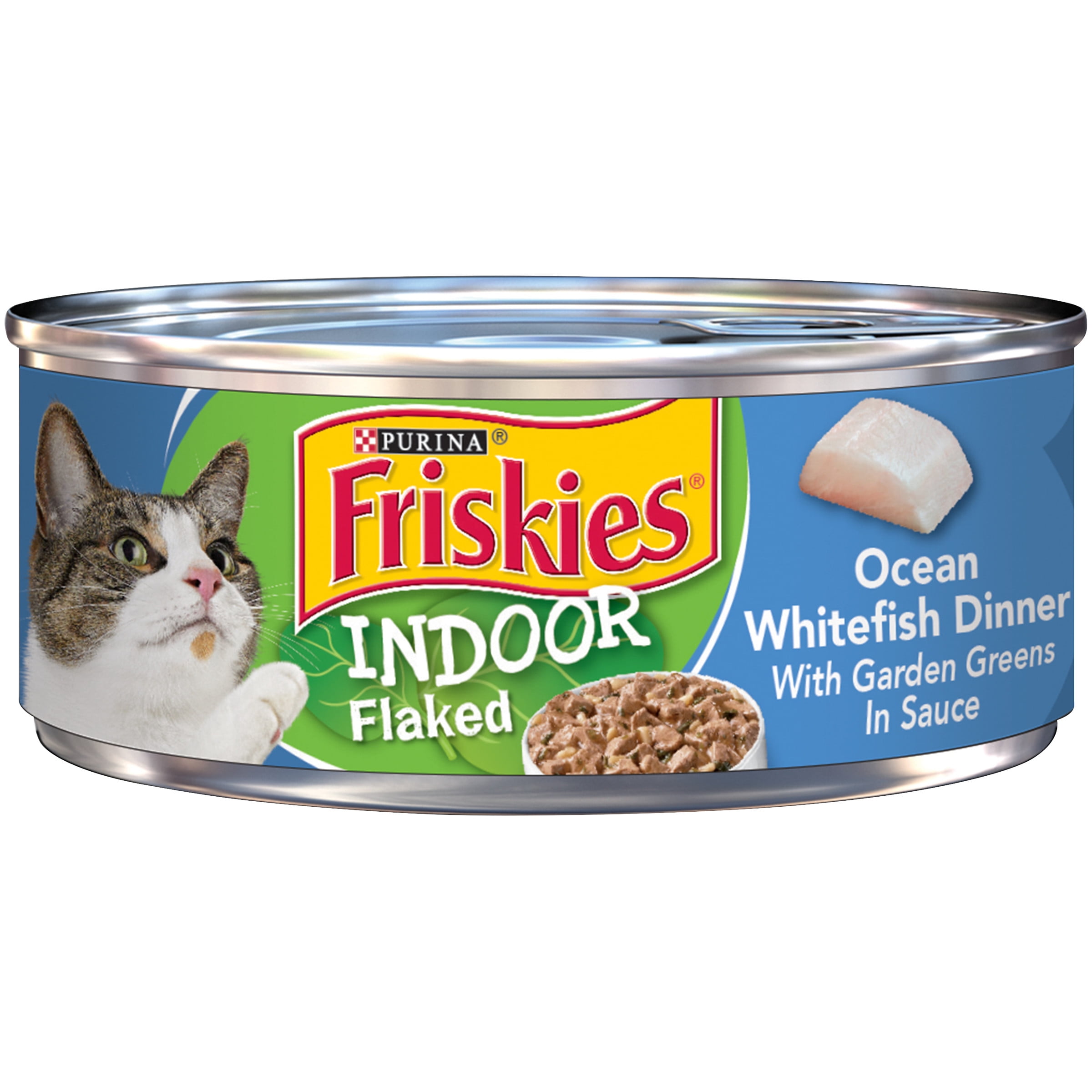 Friskies Indoor Flaked Ocean Whitefish in Sauce Wet Cat Food, 5.5 oz Can