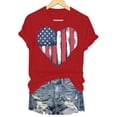 thumbnail image 6 of KPOPLK Womens USA Oversized T-Shirts Summer Round Neck Short Sleeve Shirts Cute Print Graphic Tees(Red,M), 6 of 6