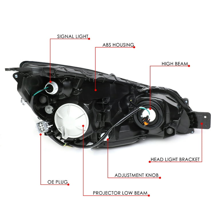 DNA Motoring HL-OH-SLEG10-SM-CL1 For 2010-2014 Subaru Outback