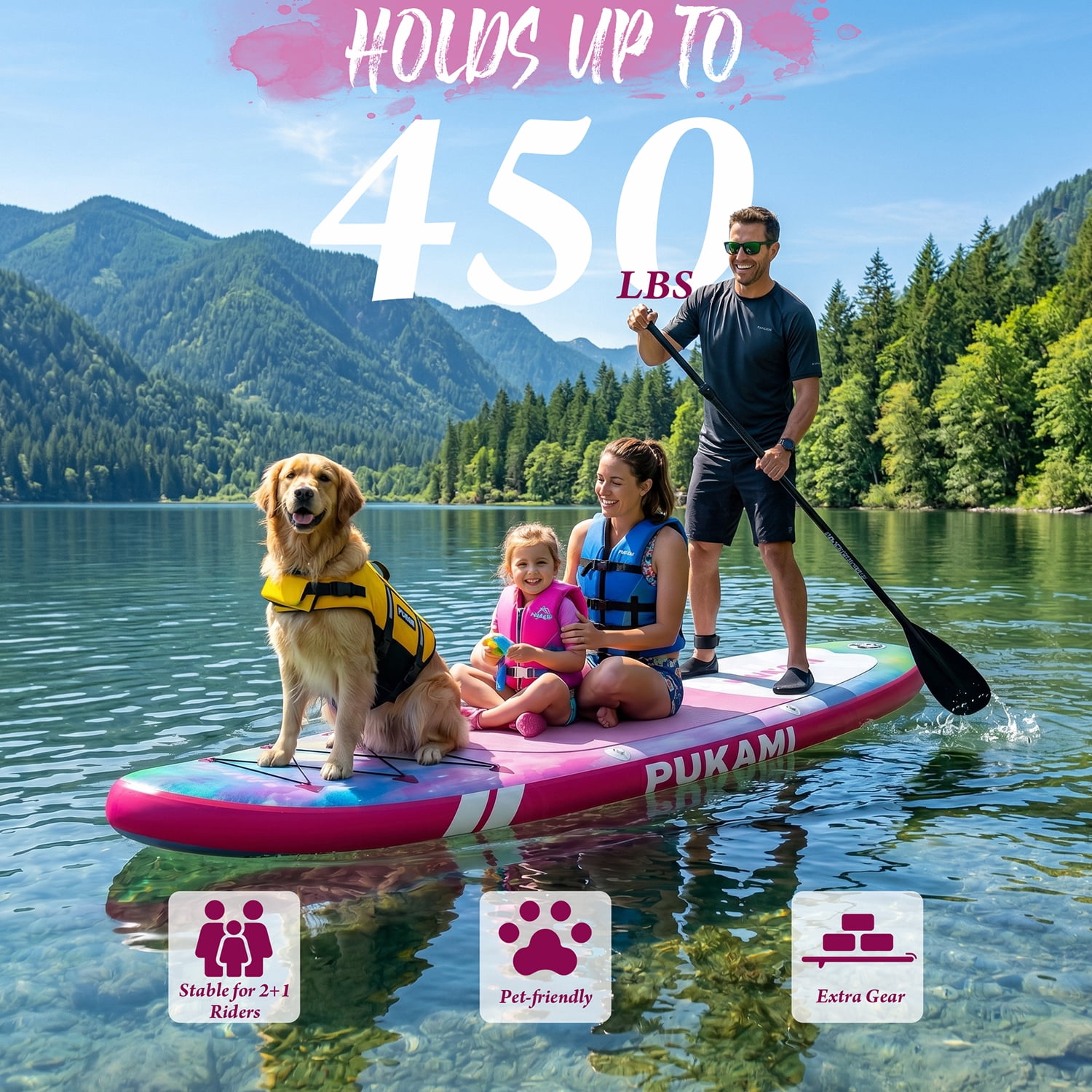 Waleaf 11' Inflatable Stand Up Paddle Board with Premium SUP Paddle Board Accessories & Carry Bag,Paddle,Pump,Leash,Wide Stable Design,Non-Slip Deck,Surf Control for Adults & Youth