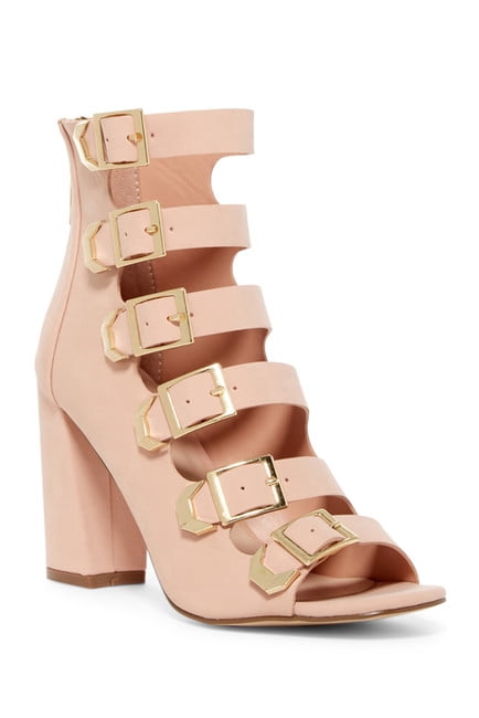 blush pink strappy heels