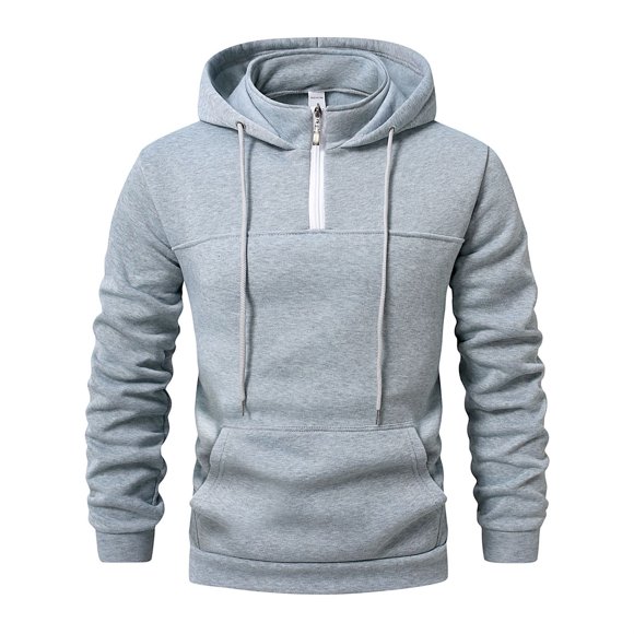 LUOGENLI Mens Hoodies Blanket Men's Casual Hooded Sweatshirt Loose Fit Pullover for Autumn Winter Comfortable Pure Color Hoodie with Pocket Full Zipper Hoodies for Men Camo Grey2 Size M