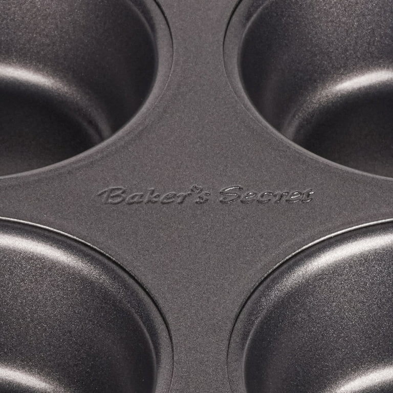 Baker's Secret Nonstick Carbon Steel Texas Cup Muffin Pan, 6 Cups