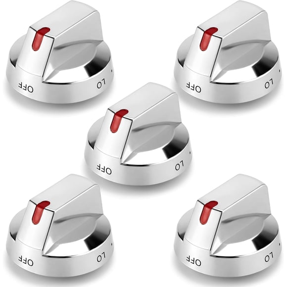 DG64-00473A Stove Knobs Fit for Sam-Sung Gas Range Stove Top Burner NX58F5700WS NX58H5600SS NX58H5650WS NX58J7750SS Replaces DG64-00473B Gas Oven Knobs with Metal D Shaft(5 Packs)