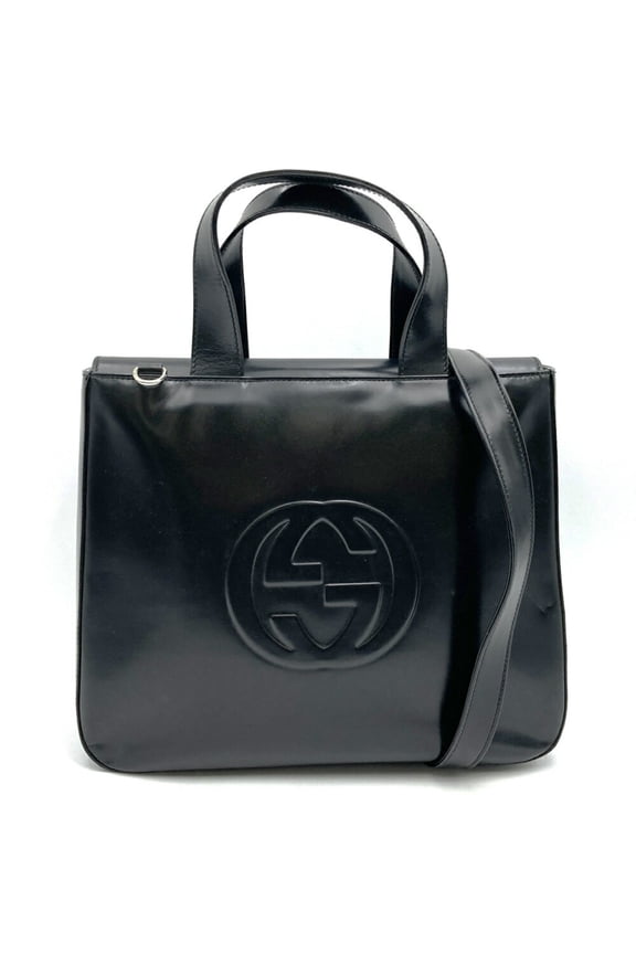 Pre-Owned GUCCI 000 1013 Interlocking G Handbag/Shoulder Bag, 2-Way, Leather Patent... (Fair)