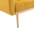 thumbnail image 6 of Accent Sofa Loveseat Sofa with Gold Metal Feet and 2 Pillow, Sofa Velvet Couch with Thickened Cushion and Padded Seat, Sleeper Couch with Backrest for Living Room, 6 of 9