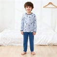 thumbnail image 2 of Byoo Big Boys Outfit Penguin Print Long Sleeve Round Neck Pullover Top Pants Sleepwear Loose Comfy Nightwear for Kids, 2 of 4