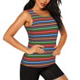 thumbnail image 2 of Picia Mexican Leopard Serape Blanket Stripes Pattern Women's Workout Tank Top,Breathable Activewear,Slim Fit Athletic Top,Versatile Workout Moisture-wicking top-Medium, 2 of 7