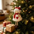 thumbnail image 5 of Feledorashia Christmas Plush Doll Ornament, Stuffed Holiday Tree Pendant, Soft Winter Character with Knit Details and Attached Hanging Loop, Cozy Decoration for Branches Garlands Shelves and Mantels, 5 of 6