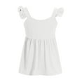 thumbnail image 5 of HAPIMO Women's Summer Tank Tops Solid Color Print Tops Square Neck Blouse Ruffle Ruched Trim Camisole Sleeveless Shirts for Girls Pleat Flowy Camis Vest White L, 5 of 9