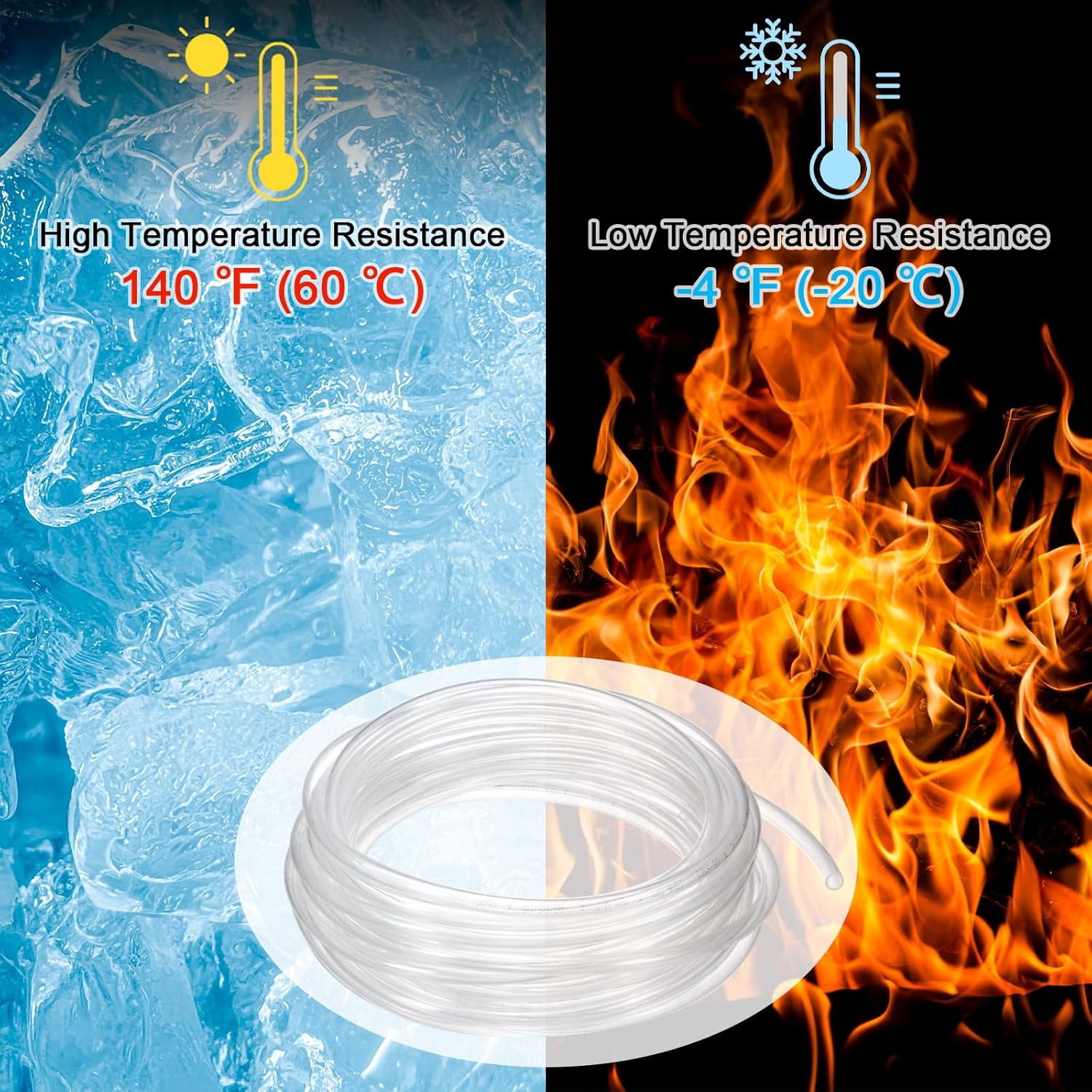 MKEUDQ-Pneumatic Tubing Pipe, 6.5mm(ID) x10mm(OD) PU Polyurethane Air Compressor Hose for Air Compressor Fitting/Gas/Fluid Transfer, Air Hose Line Tube [10M/32.8ft, Clear]