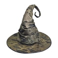 thumbnail image 1 of Sombrero de bruja para disfraz de Halloween, sombrero de cosplay, accesorios para disfraces y utilería para el escenario. Oro, 1 of 8