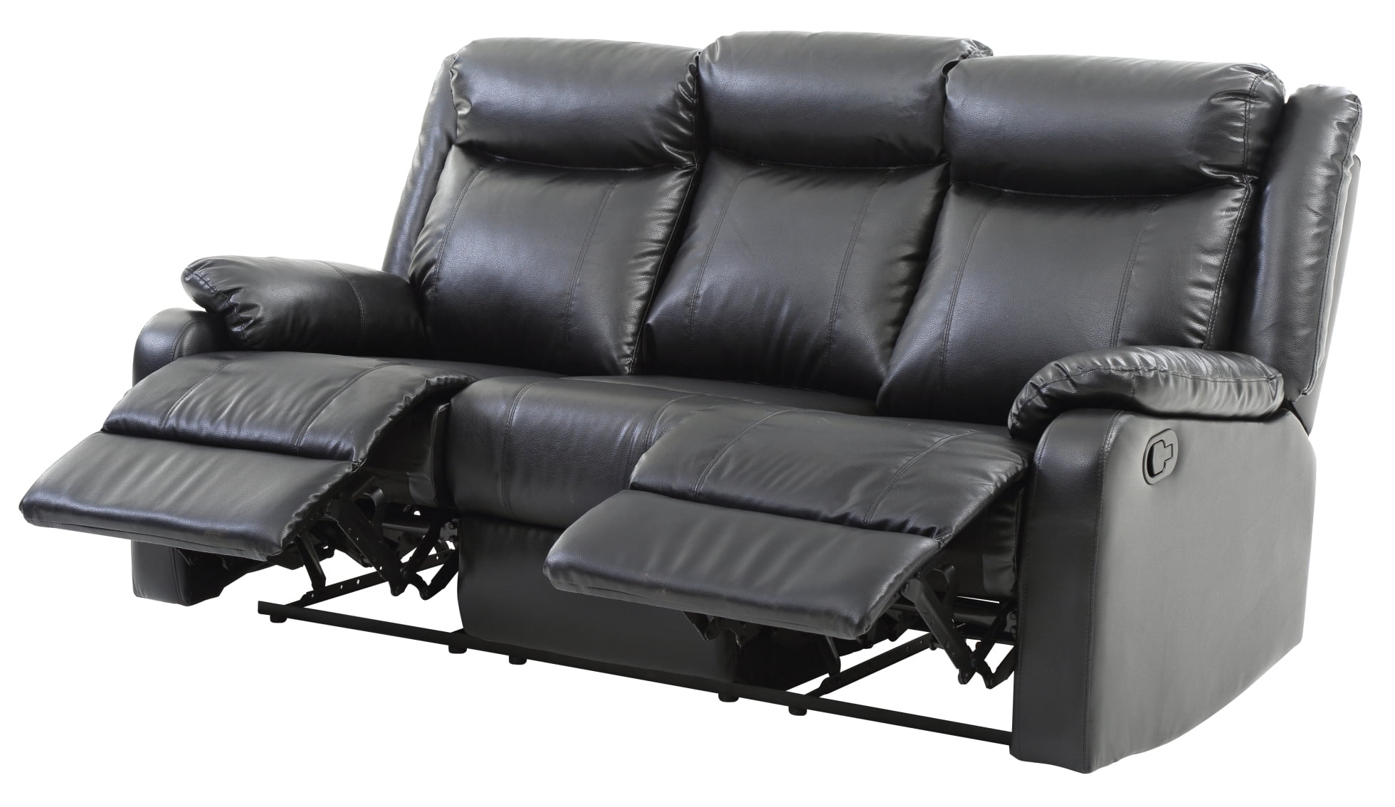 3Seat Recliner Couch Chair, Modern PU Recliner Sofa with Soft Arms