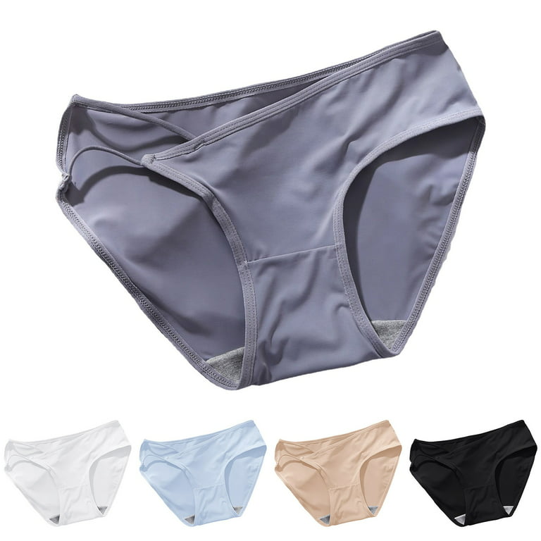 PMUYBHF Seamless Underwear For Women Plus Size Custom Letter Low Waist  Striped Tangas No Show Bikini Custom Thongs Women Underwear Panties Cotton