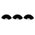 thumbnail image 3 of Wosthever Abanico de plumas Decoración Fiestas Adorno de cosplay Aficionados Rendimiento de baile Negro 3Conjunto, 3 of 6