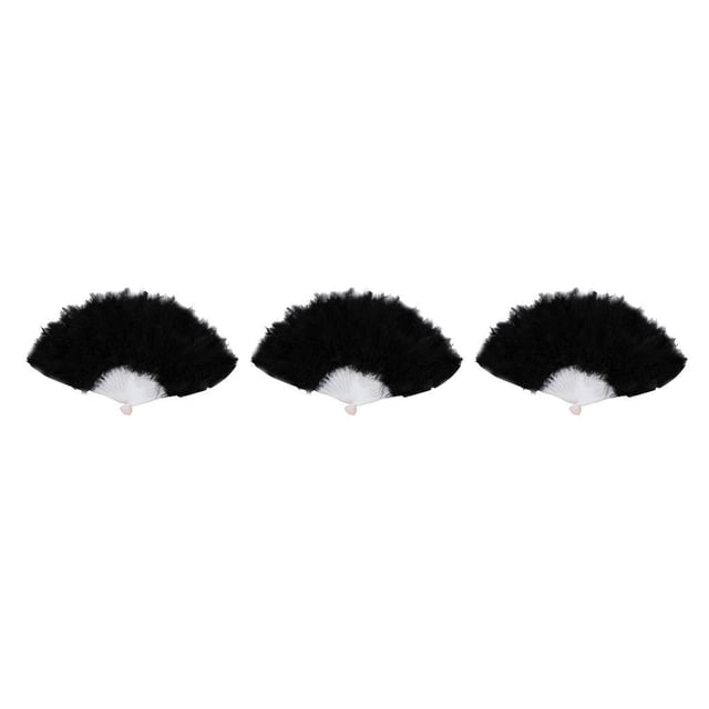 Naiovety Abanico de Plumas Decoracion Fiestas Adornos Abanicos Danza Infantil Negro 3Conjunto