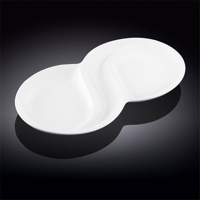 Wilmax 992488 12.5 Po Plat Divisé & 44; Blanc - Pack de 18