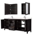thumbnail image 2 of Wyndham Collection Daria 80" Wood & Carrara Double Bathroom Vanity in Espresso, 2 of 5