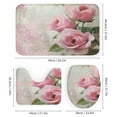 thumbnail image 3 of 4 Piece Shower Curtain Sets Pink Roses Shabby Chic Painting Rug Toilet Lid Cover And Non-Slip U Shape Mat Pink Blooming Romantic Roses Bathroom Decor Sets for Bathroom Decor Set 72inch X 72inch, 3 of 8