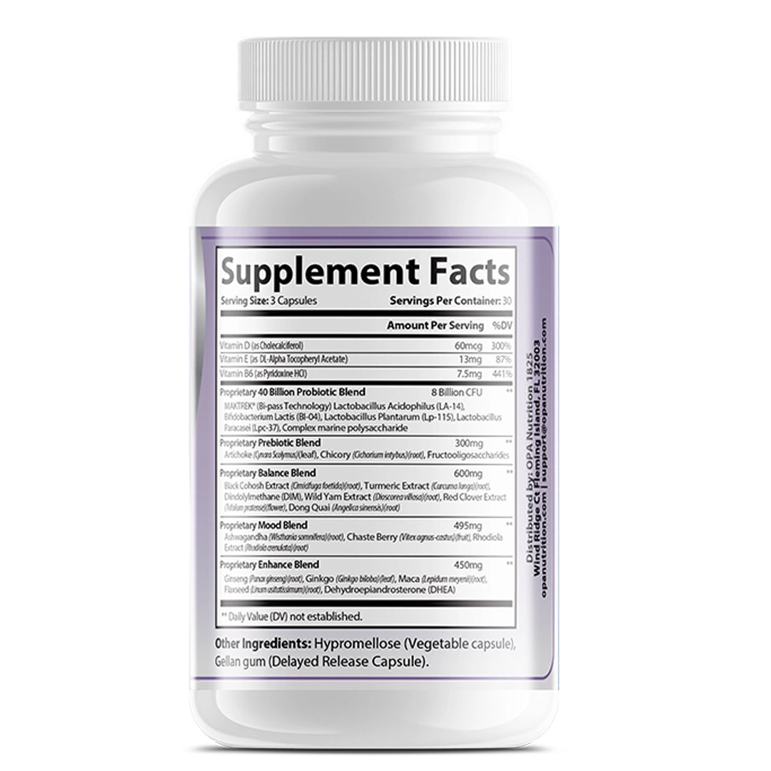 OPA Harmony Women’s Wellness Support with Vitamins, Probiotics & Botanicals – 90ct