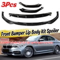 thumbnail image 5 of 3pcs Set Front Bumper Lip for BMW 5-Series G30 G31 G38 540i M Sport 2017-2019, Front Spoiler Diffuser Front Splitter Lip Body Kit Spoiler, Gloss Black, 5 of 9