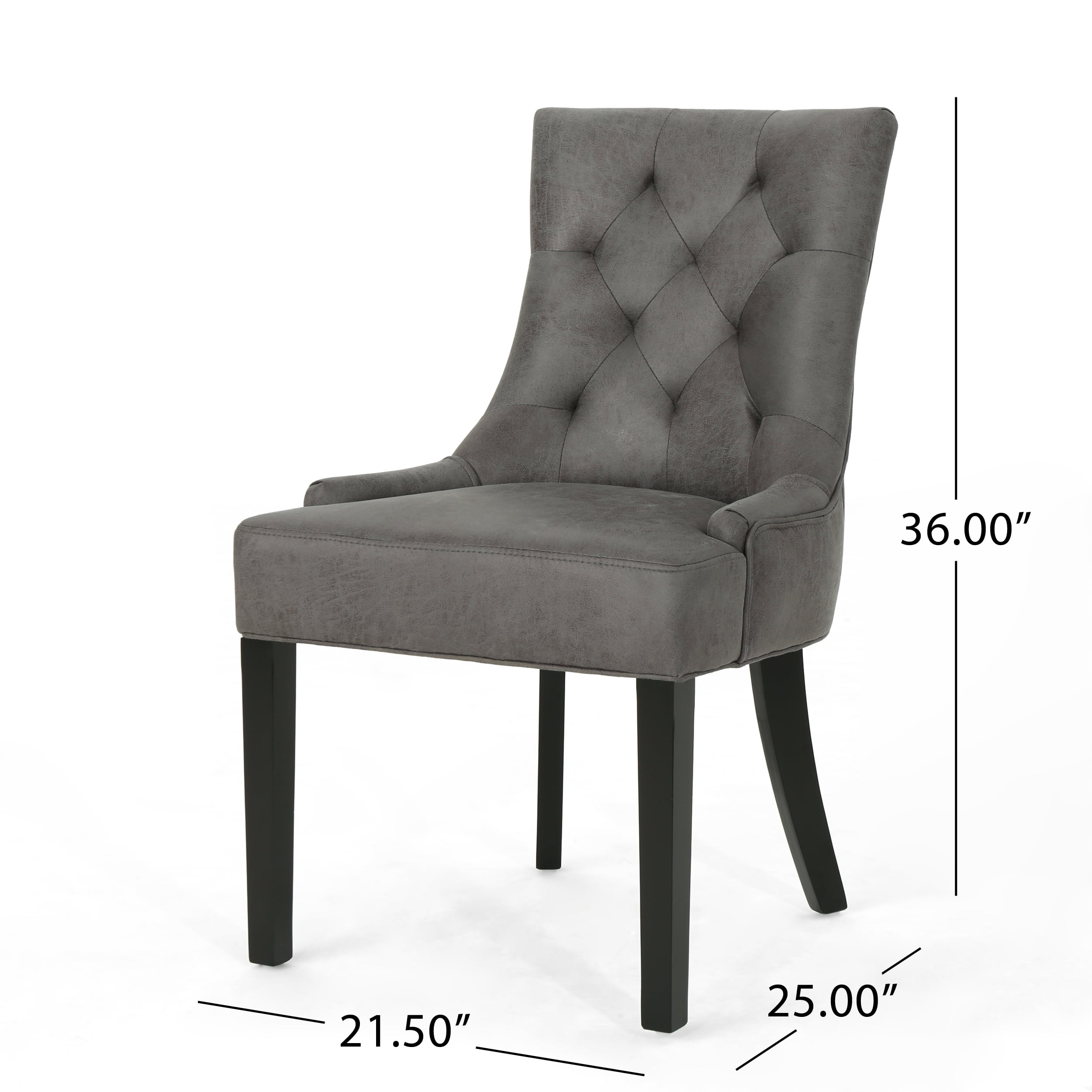 Noble House Indoor Contemporary Microfiber Dining Chairs, Gray