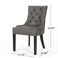 thumbnail image 5 of GDF Studio Maggie Contemporary Tufted Dining Chairs, Set of 2, Slate Microfiber and Espresso, 5 of 6
