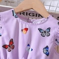 thumbnail image 5 of Girls Toddler Dress Summer Full Butterflies Print Little Flying Sleeve Colourful Beach Wear For Kid Infant size 7T, 5 of 7