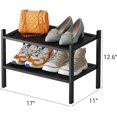 2-Tier Bamboo Small Shoe Rack Premium Stackable Shoe Shelf Storage ...