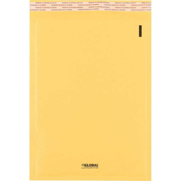 Global Industrial 412531 Self Seal Bubble Mailers - No.3 - 8.5 x 14.5 in., Gold - 100 per Pack