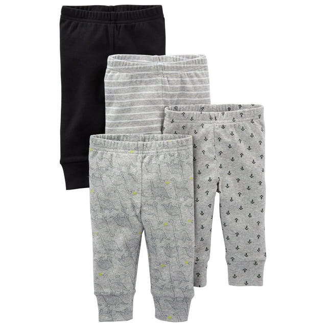 Pantalones para bebé Simple Joys de Carter's Cotton, paquete de 4 unidades, 24 meses
