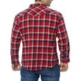 thumbnail image 2 of COEVALS CLUB Men's Flannel Western Pearl Snap Corduroy Lined Plaid Work Long Sleeve Shirts 10 Navy Red White X-Large, 2 of 5