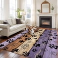 thumbnail image 3 of Purple Brown Area Rug 8x10 Washable Rug Non Slip Rustic Farmhouse Dog Paw Vintage Large Area Rug Soft Stainresistant Indoor Floor Carpet for Living Room Bedroom Home Office Dining Room Nursery, 3 of 8