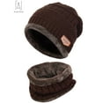 thumbnail image 5 of GustaveDesign 2 Pieces Kids Winter Warm Knitted Hat and Scarf, Knit Beanie Cap Fleece Lining Thick Knit Skull Cap for Boys and Girls "Brown", 5 of 7