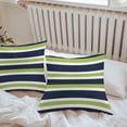 thumbnail image 5 of Green Dark Outdoor Pillow Covers Pack of 2 Blue White Stripe Abstract Geometric Striped Waterproof Throw Pillow Covers Decorative Cushion Cases for Patio Garden Tent Balcony Couch 16x16 inch, 5 of 8