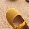 thumbnail image 5 of Girls Faux Suede Mary Jane Flats, Soft Non Slip Princess Shoes Fashion Casual Shoes for Kids Yellow 30, 5 of 9